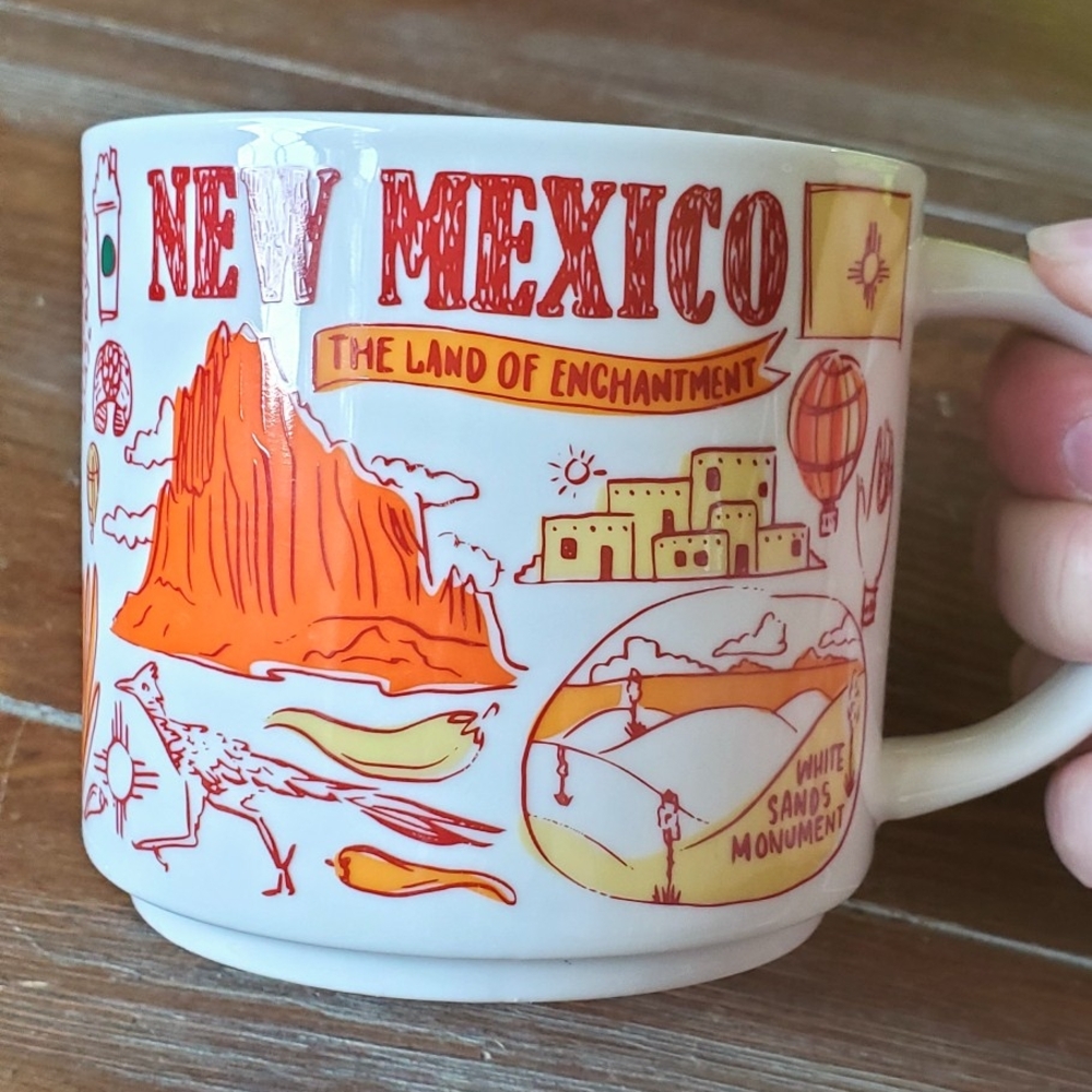 Starbucks White and Orange Mug Southwestern Design